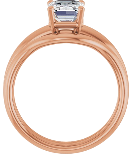 14K Rose 8x6 mm Emerald Engagement Ring Mounting (3)