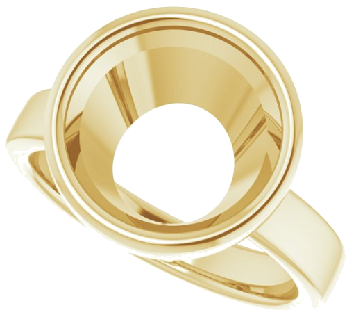 14K Yellow 11 mm Round Solitaire Engagement Ring Mounting (5)