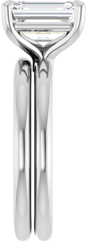 14K White 9x7 mm Emerald Solitaire Engagement Ring Mounting (8)