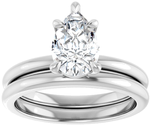 Sužadėtuvių Žiedas 417 Baltojo Aukso Pear Shape 9mm x 6mm (8)