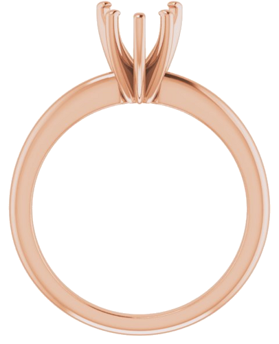 14K Rose  7x7 mm Heart Solitaire Engagement Ring Mounting (2)