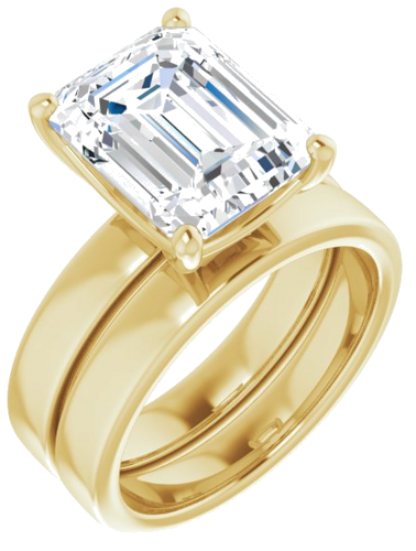 Sužadėtuvių Žiedas „Solitaire“ 585 Geltonojo Aukso Emerald 11mm x 9mm (6)