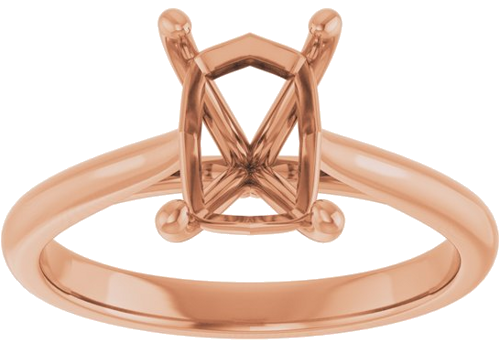 Sužadėtuvių Žiedas „Solitaire“ 750 Rožinis Aukso Emerald 8mm x 6mm (3)