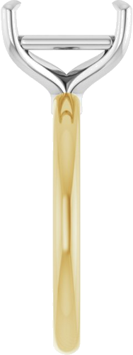 14K Yellow White 10x8 mm Emerald Solitaire Engagement Ring Mounting (4)