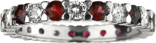 0,45 ct RW/VS2 natūraliais deimantais ir 0,84 ct VS rubinais inkrustuotas auksinis žiedas (1)