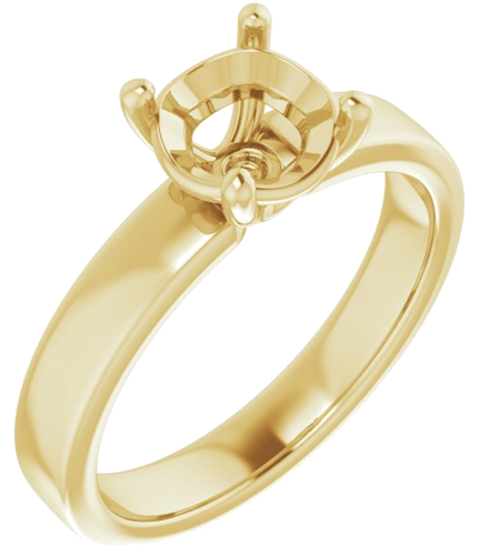 Sužadėtuvių Žiedas „Solitaire“ 585 Geltonojo Aukso Round 7mm (1)