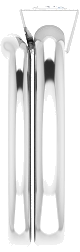 Sužadėtuvių Žiedas „Bezel-Set Solitaire“ 585 Baltojo Aukso Square 4.5mm (9)