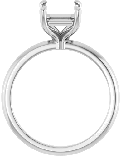 Platinum 9x7 mm Emerald Solitaire Engagement Ring Mounting (2)