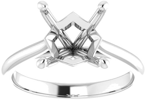 Sužadėtuvių Žiedas „Solitaire“ 585 Baltojo Aukso Square 7.5mm (3)