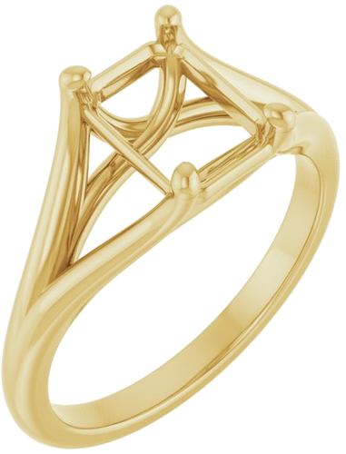 Sužadėtuvių Žiedas „Solitaire“ 585 Geltonojo Aukso Emerald 8mm x 6mm (1)