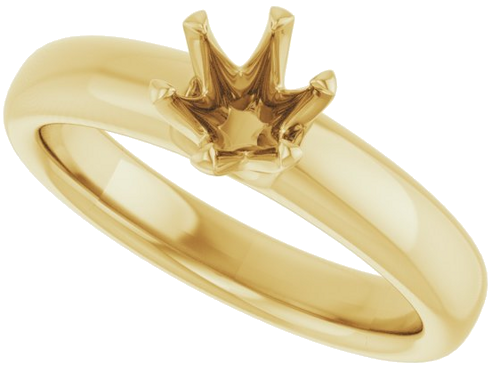 Sužadėtuvių Žiedas „Solitaire“ 585 Geltonojo Aukso Round 5.5mm (5)