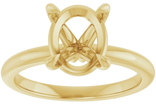 Sužadėtuvių Žiedas 750 Geltonojo Aukso Oval 10mm x 8mm (3)