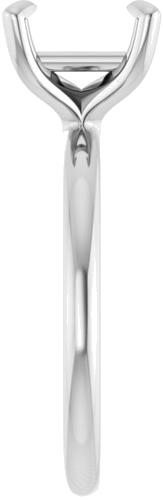 14K White  7x7 mm Square Solitaire Engagement Ring Mounting (4)