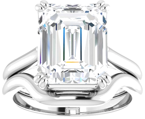 Sužadėtuvių Žiedas „Solitaire“ 950 Platinos Emerald 11mm x 9mm (8)