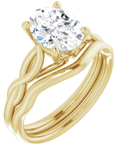 Sužadėtuvių Žiedas „Solitaire“ 585 Geltonojo Aukso Oval 9mm x 7mm (6)