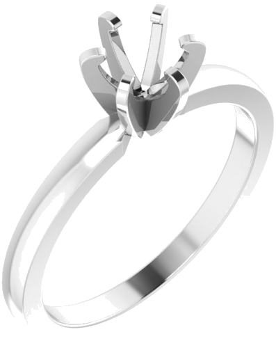 14K White 5-5.3 mm Round Solitaire Engagement Ring Mounting (1)