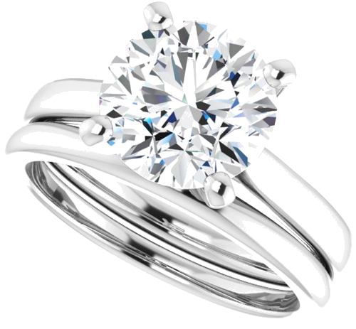 14K White 8.8 mm Round Engagement Ring Mounting (10)