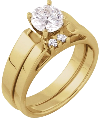 18K Yellow 6.5 mm Round Engagement Ring Mounting (5)