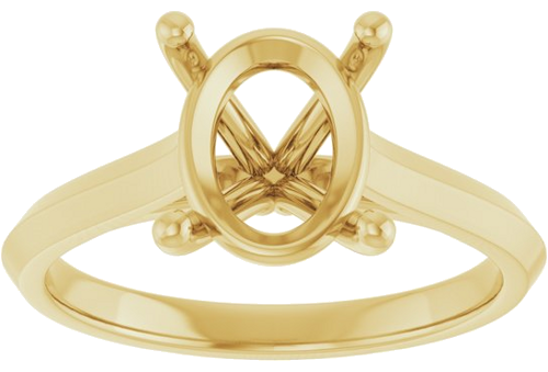 Sužadėtuvių Žiedas „Solitaire“ 585 Geltonojo Aukso Oval 10mm x 8mm (3)