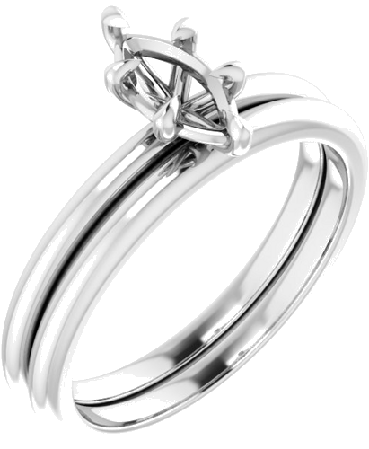 Sužadėtuvių Žiedas „Solitaire“ 585 Baltojo Aukso Marquise 8mm x 4mm (6)