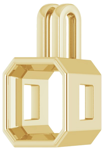 18K Yellow 9 mm Asscher Pendant Mounting (2)