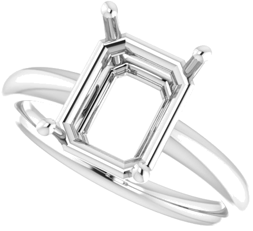 Sužadėtuvių Žiedas „Solitaire“ 585 Baltojo Aukso Emerald 10mm x 8mm (5)