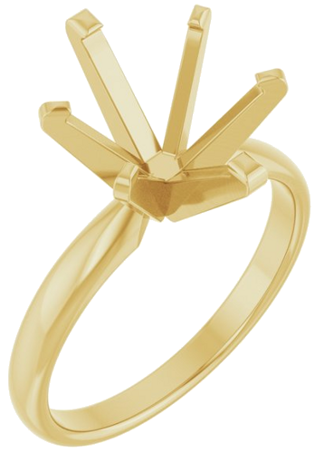 14K Yellow 11x9 mm Oval Solitaire Engagement Ring Mounting (1)