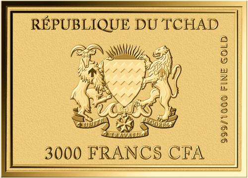 1/1000 oz Thank You 3000 Francs Chad Gold Coin (3)