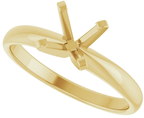 Sužadėtuvių Žiedas „Solitaire“ 585 Geltonojo Aukso Round 6.5mm (5)