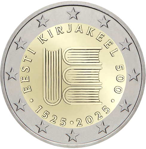 2025 500 Years of Estonian Literature 2 Euro Coin (1)