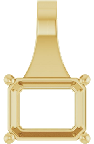 Pakabukas „Solitaire“ 585 Geltonojo Aukso Emerald 10mm x 8mm (1)