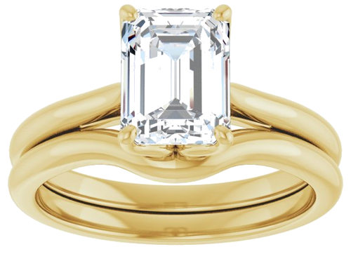 Sužadėtuvių Žiedas „Solitaire“ 585 Geltonojo Aukso Emerald 8mm x 6mm (8)