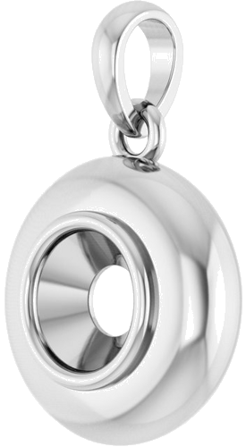 14K White 5 mm Round Bezel-Set Puffy Pendant Mounting (2)