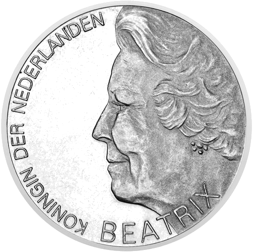 10 guldeni Beatrixs Hugu Grotius 1995 Nīderlande sudraba monēta (2)