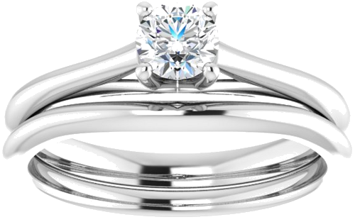 14K White 4.4 mm Round Solitaire Engagement Ring Mounting (8)