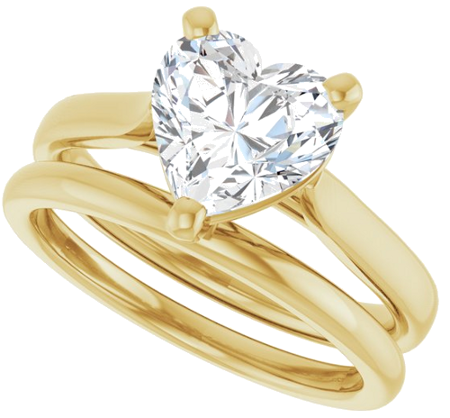 14K Yellow 8x8 mm Heart Engagement Ring Mounting (10)