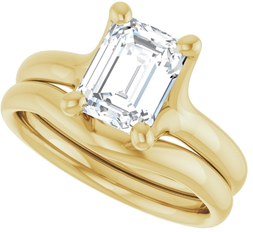 Sužadėtuvių Žiedas „Solitaire“ 14k yellow gold Emerald 8mm x 6mm (10)