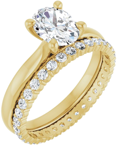 14K Yellow 8x6 mm Oval Solitaire Engagement Ring Mounting (6)