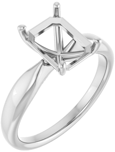 Sužadėtuvių Žiedas „Solitaire“ 585 Baltojo Aukso Emerald 9mm x 7mm (1)