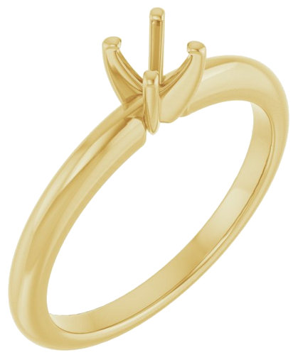 14K Yellow  4.1 mm Round Solitaire Engagement Ring Mounting (1)