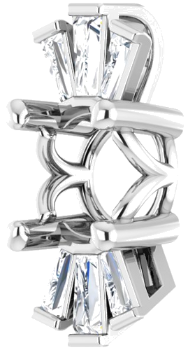 Pakabukas „Accented“ 585 Baltojo Aukso Round 6mm (2)