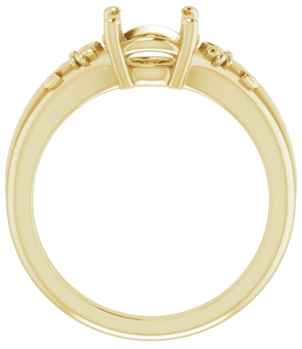 14K Yellow 7.4 mm Round Solitaire Engagement Ring Mounting (2)