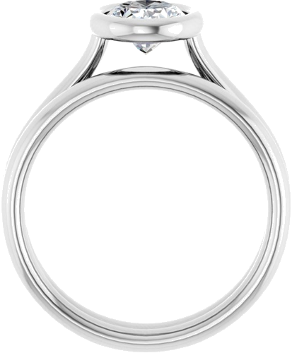 Sužadėtuvių Žiedas „Bezel-Set Solitaire“ 950 Platinos Oval 8mm x 6mm (7)