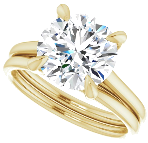 14K Yellow  9.4 mm Round Solitaire Engagement Ring Mounting (10)