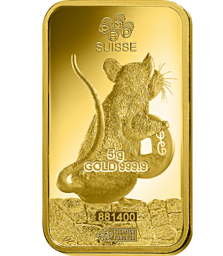 5 g Investment Gold Bar Year of the Rat PAMP (4)