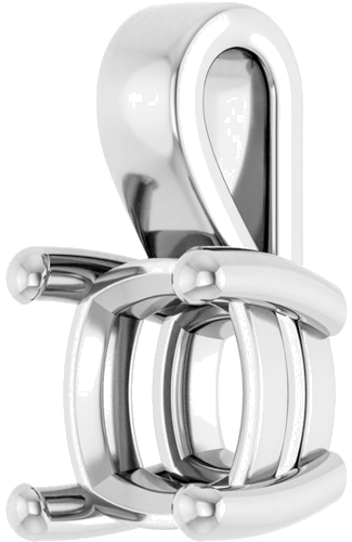 14K White 7 mm Cushion Pendant Mounting (2)