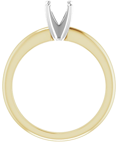 14K Yellow   White  5.5 mm Round Solitaire Engagement Ring Mounting (2)
