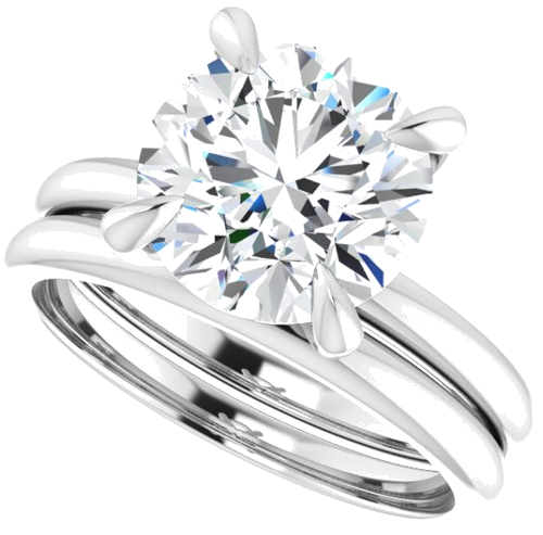 14K White  9.4 mm Round Solitaire Engagement Ring Mounting (10)