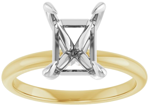 Sužadėtuvių Žiedas „Solitaire“ 585 Baltojo Ir Geltonojo Aukso Emerald 9mm x 7mm (3)