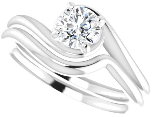 14K White 5.2 mm Round Engagement Ring Mounting (10)